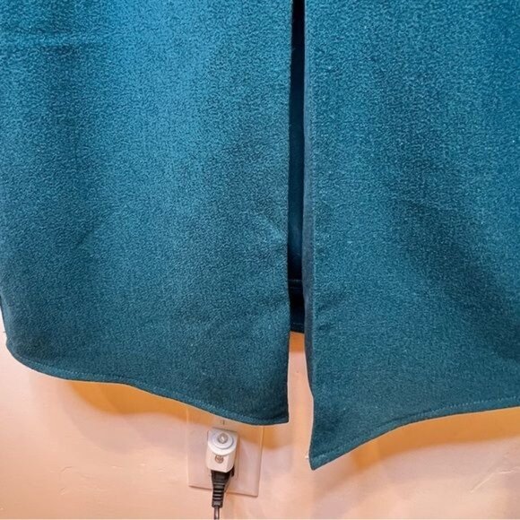 ASOS Teal Green Wiggle Midi Dress Size 12 Short Sleeves Front Slit - Picture 4 of 8